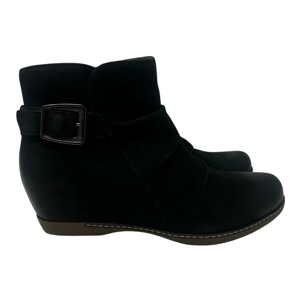 Dansko Black Ankle Booties with Buckle